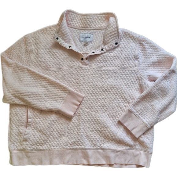 Goodfellow & Co Other - Goodfellow & Co \ Men's Quilted Snap Pullover / Pink & White / XXL